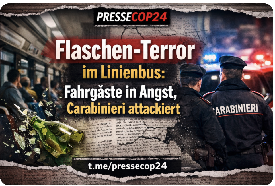 Flaschen-Terror im Linienbus: Fahrgäste in Angst, Carabinieri attackiert