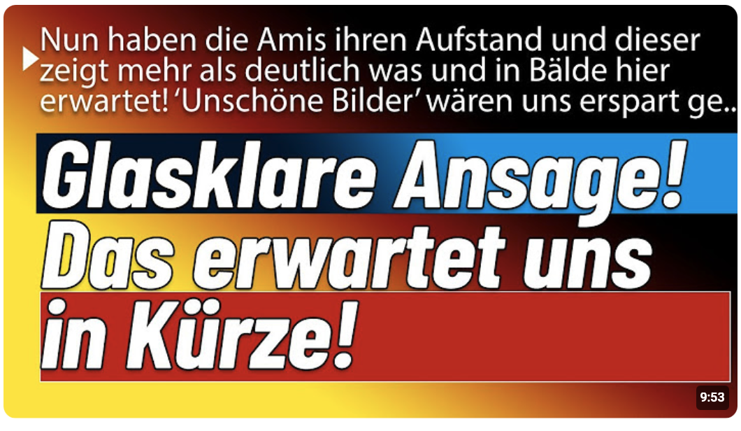 Statt unschöner Bilder erwarten und bald sehr unschöne Bilder! Wenn nicht ist unser Land erledigt!