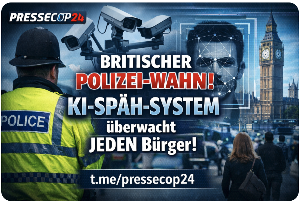 BRITISCHER POLIZEI-WAHN!KI-SPÄH-SYSTEM überwacht JEDEN Bürger!