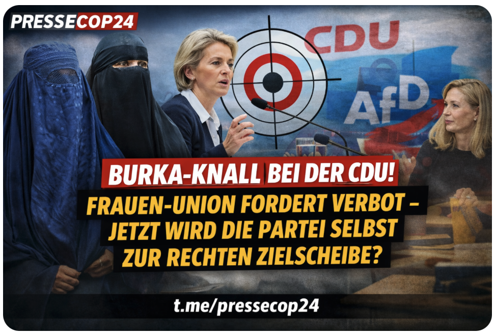 BURKA-KNALL BEI DER CDU! FRAUEN-UNION FORDERT VERBOT – JETZT WIRD DIE PARTEI SELBST ZUR ZIELSCHEIBE!
