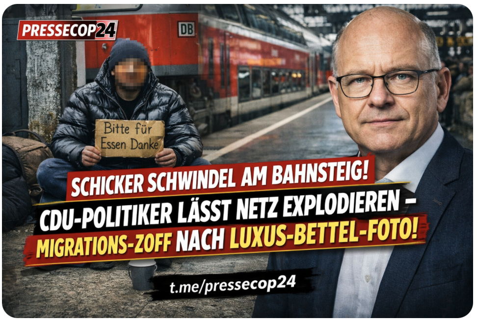 SCHICKER SCHWINDEL AM BAHNSTEIG! CDU-POLITIKER LÄSST NETZ EXPLODIEREN – MIGRATIONS-ZOFF NACH LUXUS-BETTEL-FOTO!