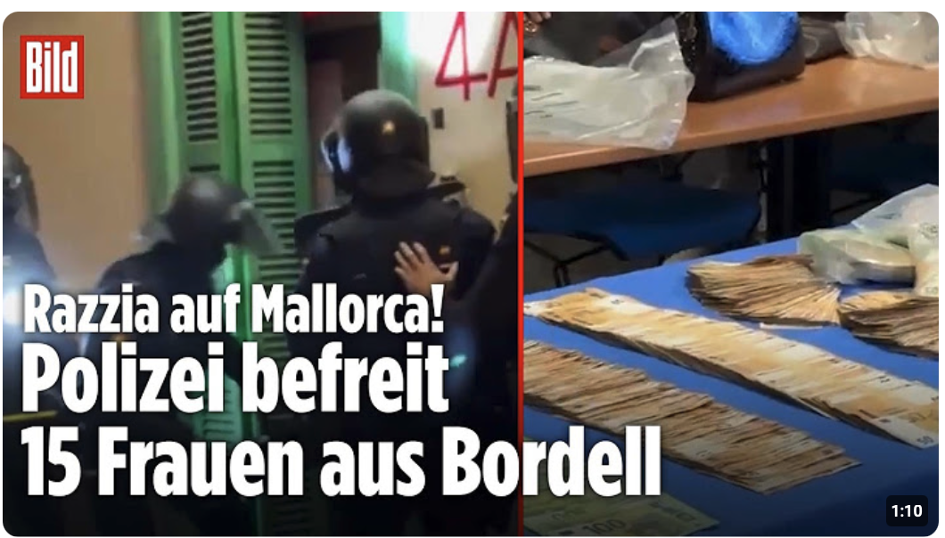 RAZZIA AUF MALLORCA!: Polizei befreit 15 Frauen aus Bordell – stellt Waffen und Bargeld sicher