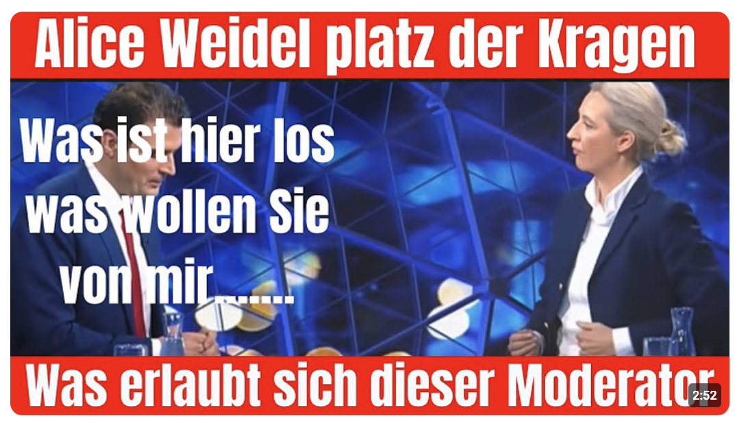 Alice Weidel platzt endgültig der Kragen . . . es reicht !