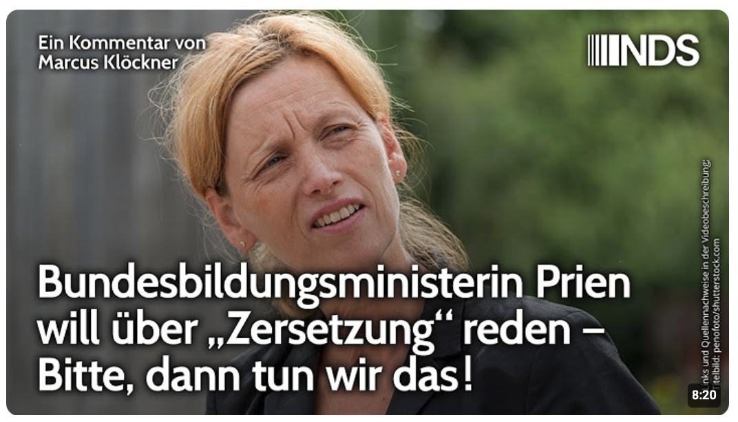 Bundesbildungsministerin Prien will über „Zersetzung“ reden – Bitte, dann tun wir das! Klöckner NDS