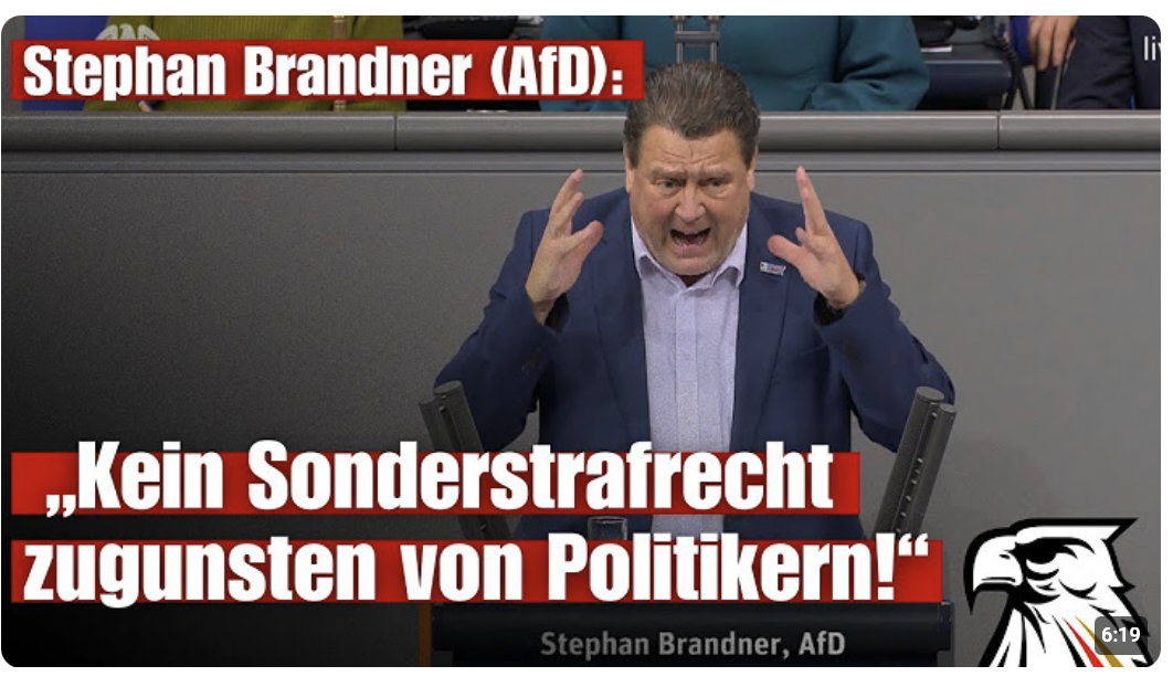 Stephan Brandner (AfD): „Kein Sonderstrafrecht zugunsten von Politikern!“