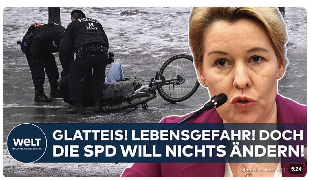 BERLIN: Glatteis-Chaos auf den Gehwegen! Lebensgefahr! – Doch die SPD will nichts ändern!