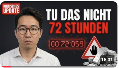 Wenn Sie Silber besitzen, tun Sie dies NICHT in den nächsten 72 Stunden (Update)