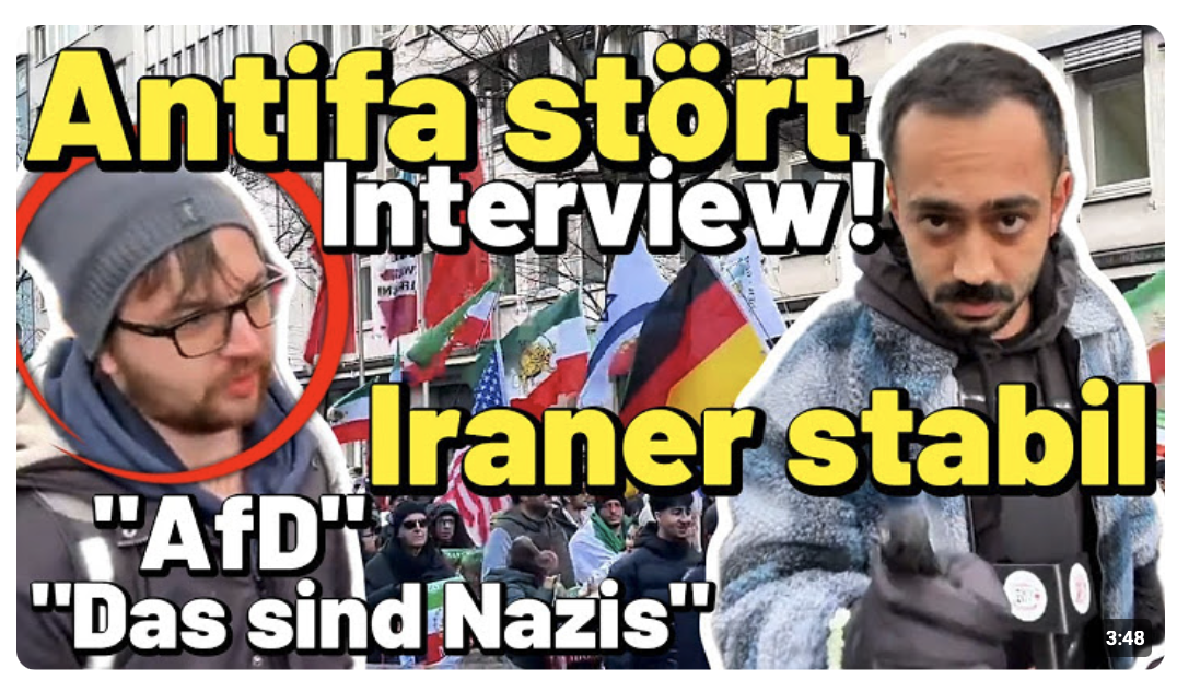 Antifa STÖRT Interview   Iraner reagiert STARK  Free Iran Demo in Düsseldorf gegen Mullah Regime