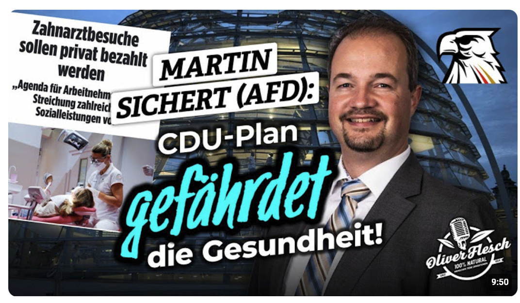 Martin Sichert (MdB | AfD): „CDU-Pläne gefährden Zahngesundheit der Deutschen!“