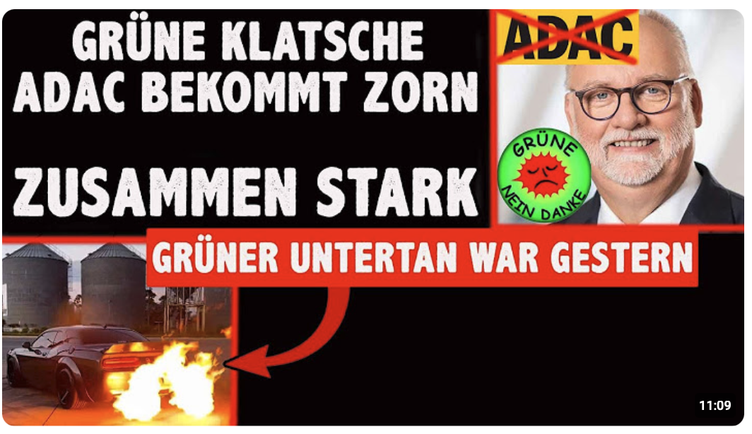 Grüne KLATSCHE fürn ADAC Präsident entfernt Grüner Untertan war gestern