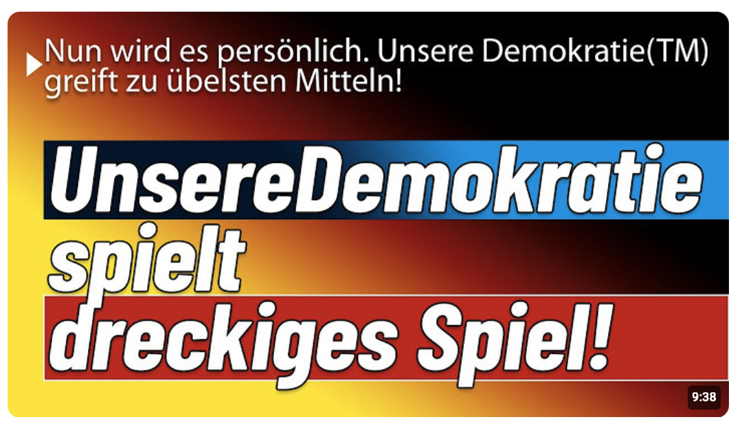Jetzt wird es persönlich! „Unsere Demokratie“(tm) ist am Tiefpunkt angelangt.