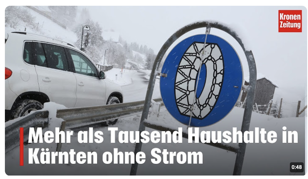 Mehr als Tausend Haushalte in Kärnten ohne Strom |