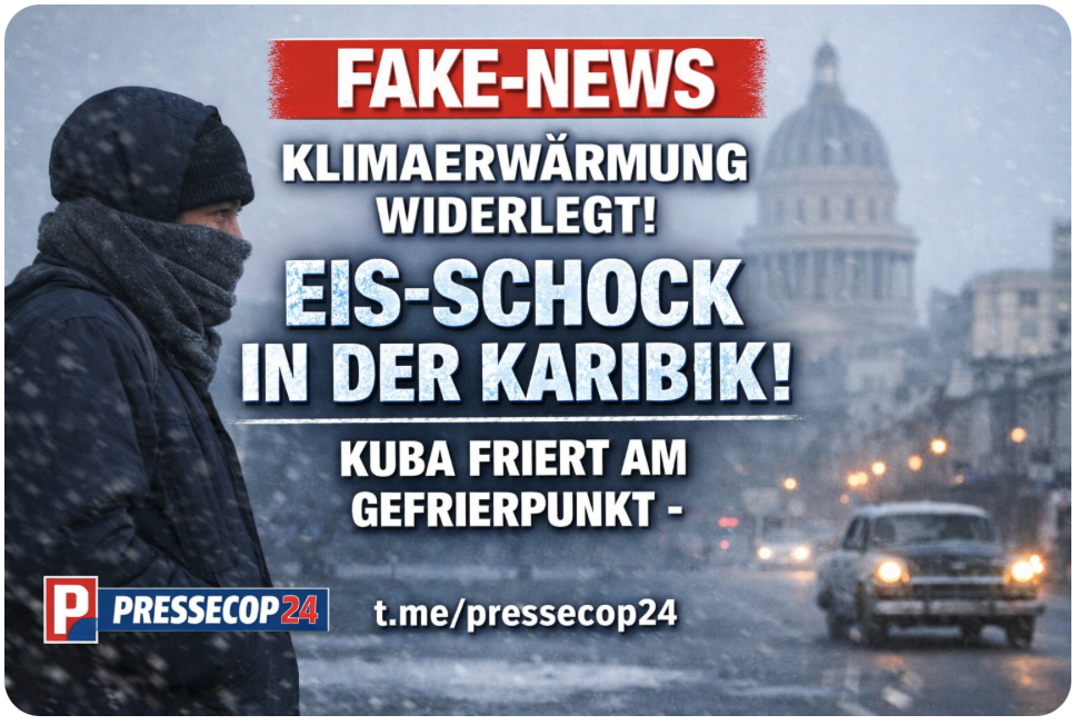 FAKE-NEWS KLIMAERWÄRMUNG WIDERLEGT! EIS-SCHOCK IN DER KARIBIK! KUBA FRIERT AM GEFRIERPUNKT –