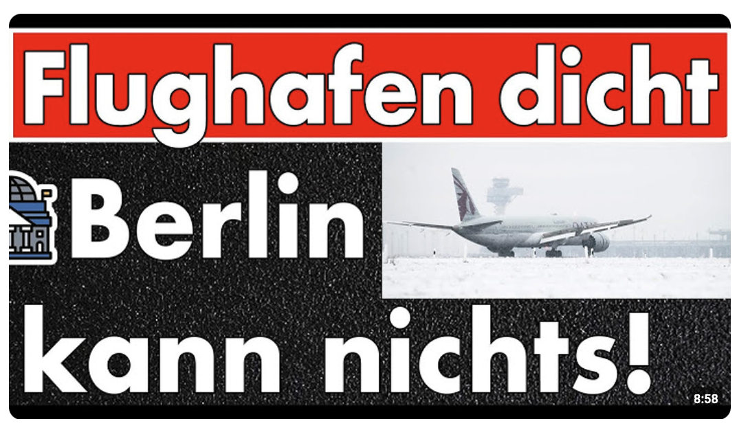 Flughafen dicht, kein Ende in Sicht! Berlin scheitert mal wieder am Eis – Straßen sind Katastrophe!