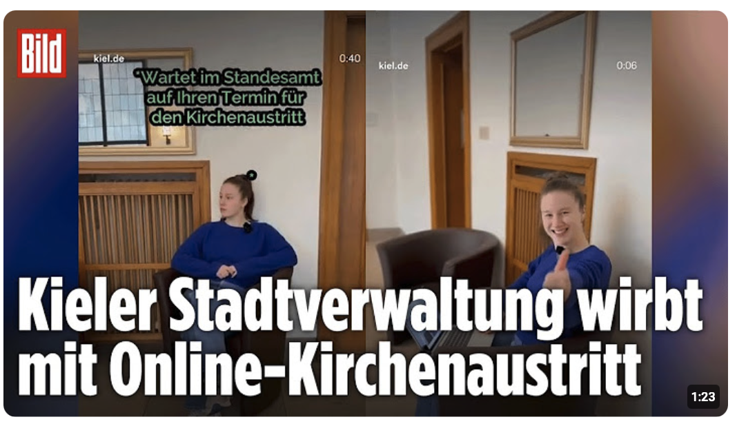 ENTSETZEN BEIM ERZBISTUM: Stadtverwaltung Kiel kassiert Kritik wegen Digitalisierungs-Kampagne