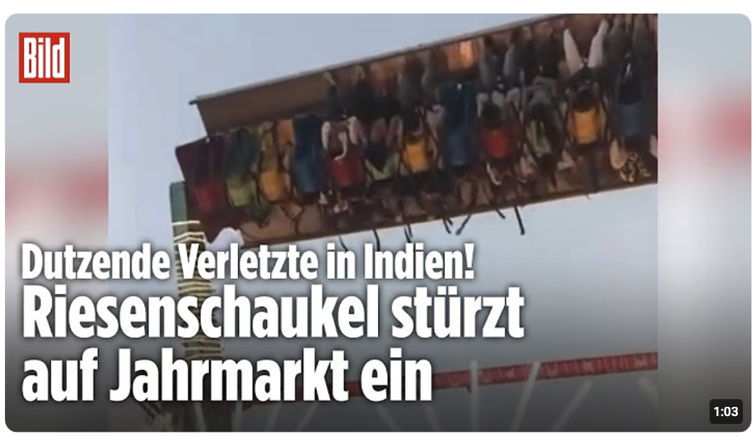 KARUSSELL STÜRZT EIN: Mindestens 13 Verletzte auf Jahrmarkt in Indien
