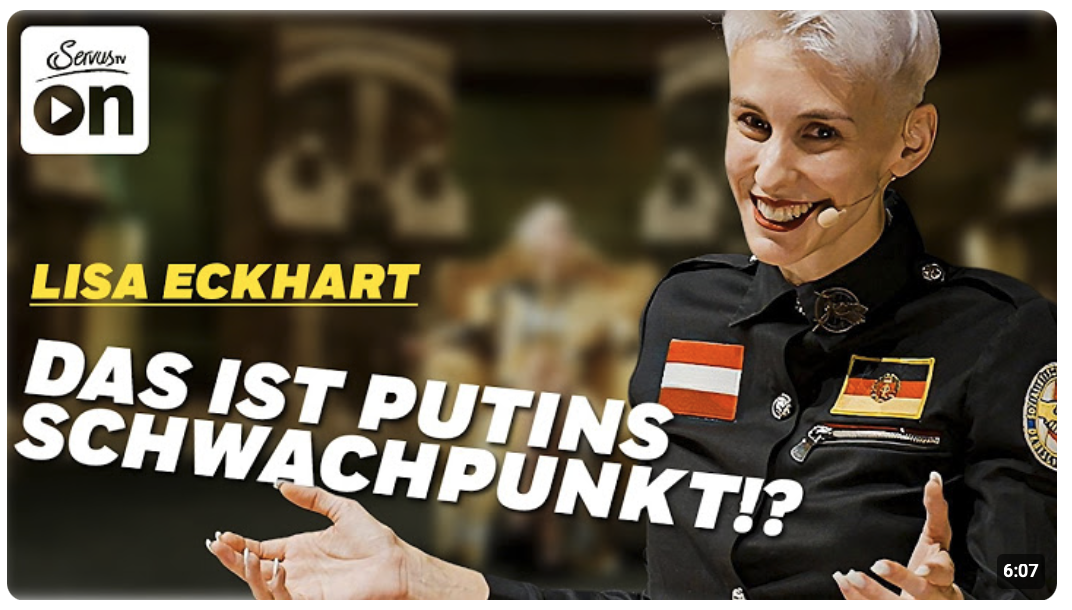 Lisa Eckhart: Putins Schwachpunkt – Botox & Angela Merkel | Servus Kabarett