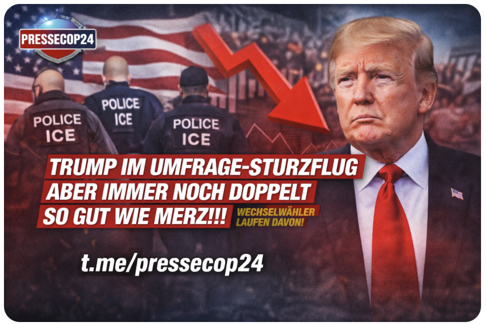 TRUMP IM UMFRAGE-STURZFLUG ABER IMMER NOCH DOPPELT SO GUT WIE MERZ!!! – WECHSELWÄHLER LAUFEN DAVON!