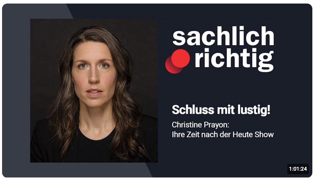 Schluss mit lustig: Christine Prayon – ihre Zeit nach der heute show
