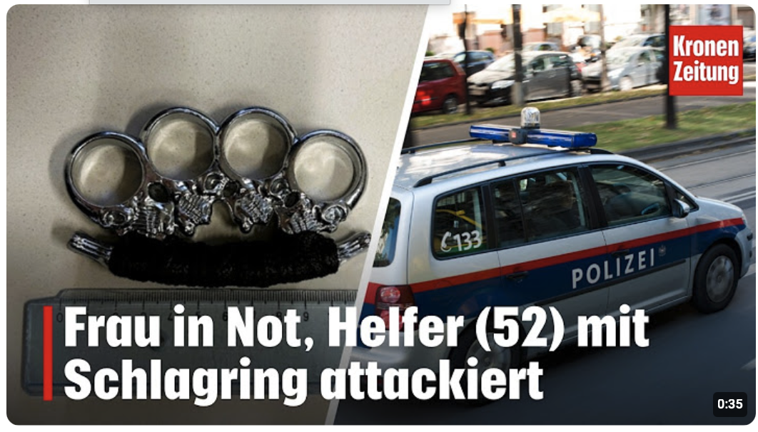 Frau in Not, Helfer (52) mit Schlagring attackiert