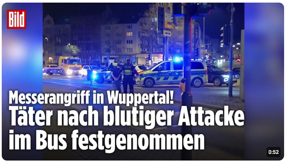 BLUTIGE ATTACKE IN WUPPERTAL: Verhaftung nach Messerangriff im Bus