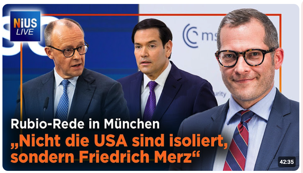 MSC 2026: Jubel für Marco Rubio – Kanzler Merz warnt vor Untergang | NIUS Live vom 16.02.2026