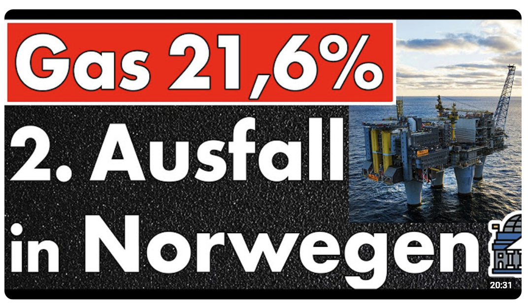 Füllstand 21,6% & neuer Ausfall in Norwegen! 2x Kompressorschaden! Auswirkungen auf Deutschland!