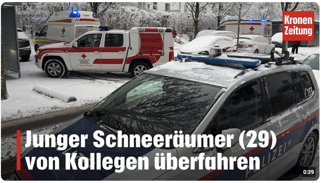 Junger Schneeräumer (29) von Kollegen überfahren | krone.tv NEWS