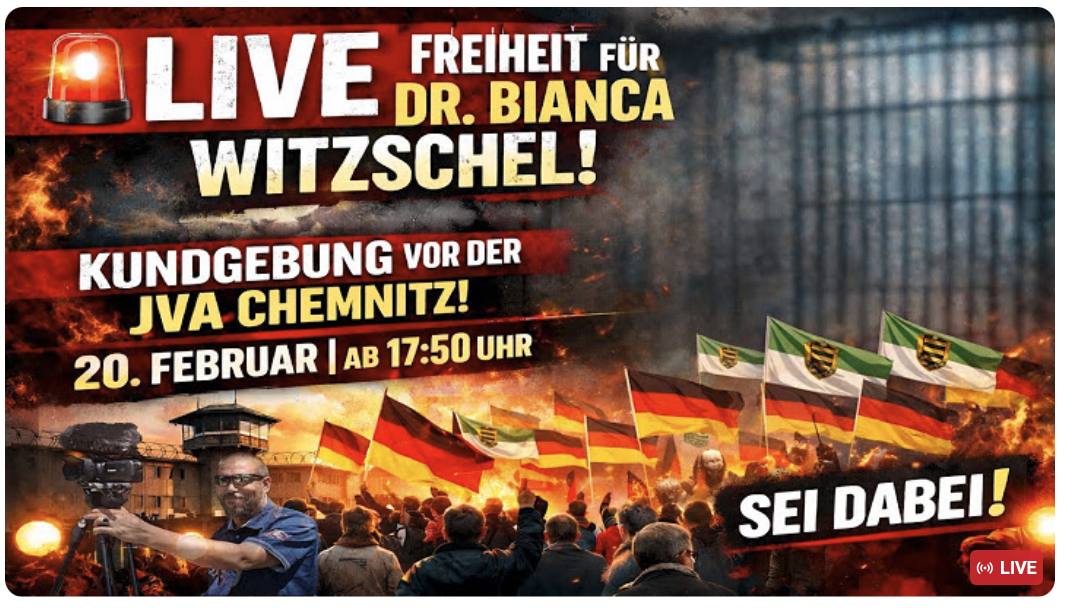 LIVE | Demonstration vor der JVA Chemnitz – 20.02.2026 | Art. 5 GG Berichterstattung