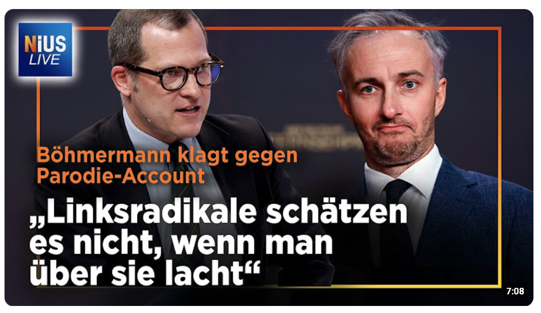 Ironie pur: Jan Böhmermann lässt Parodie-Account von X sperren | NIUS Live vom 19.02.2026