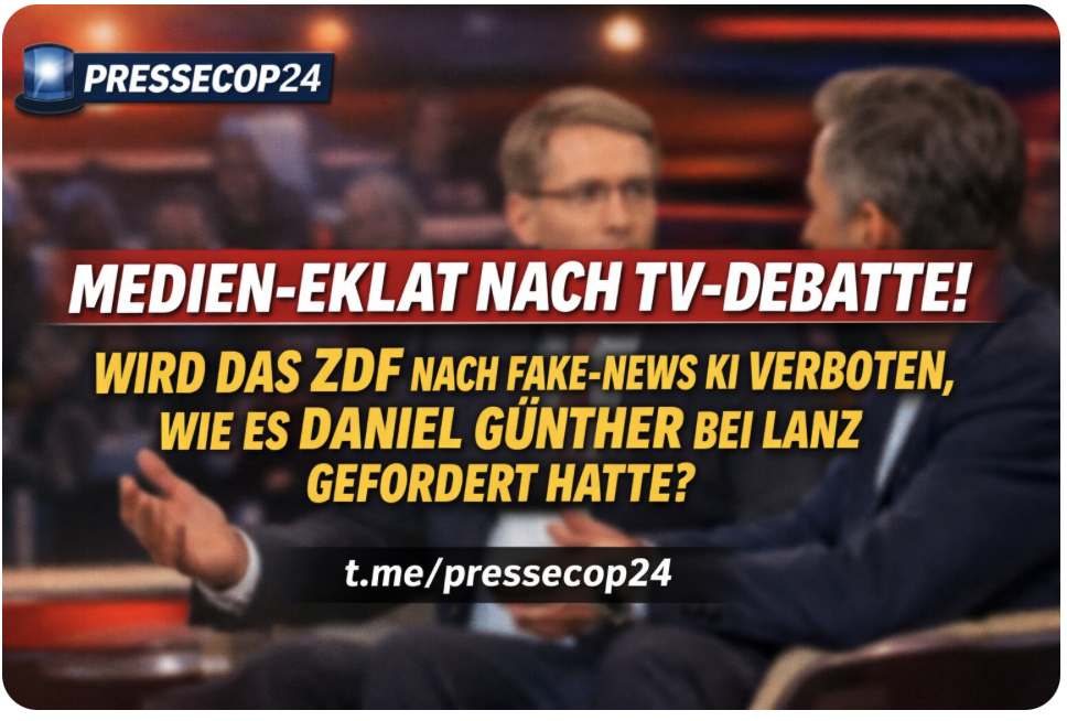 MEDIEN-EKLAT NACH TV-DEBATTE! WIRD DAS ZDF NACH FAKE-News KI VERBOTEN, WIE ES DANIEL GÜNTHER BEI LANZ GEFORDERT HATTE?