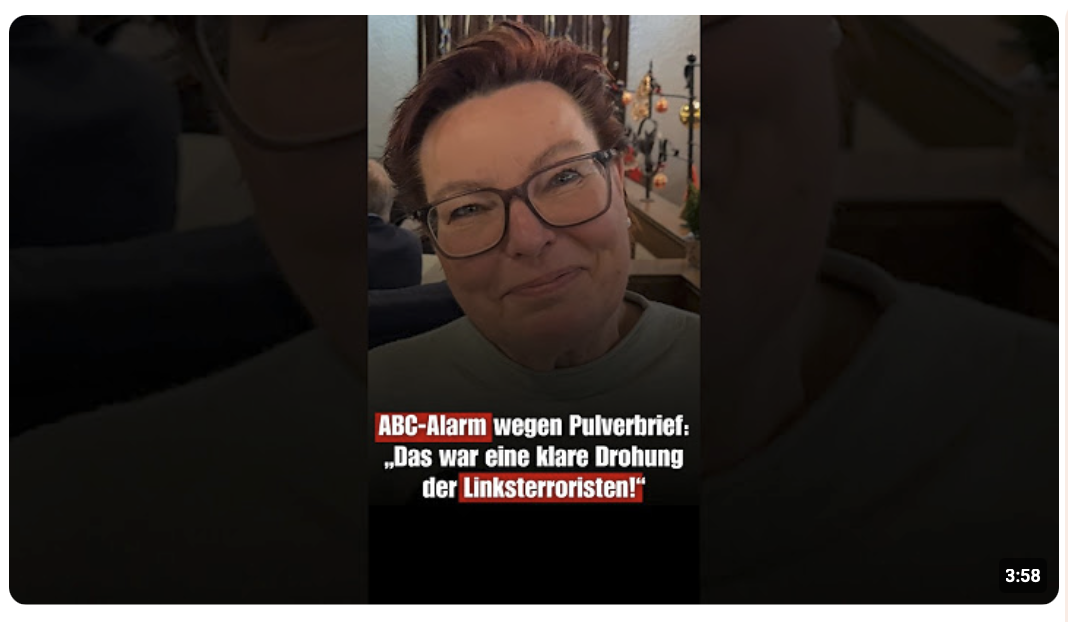 ABC-Alarm wegen Pulverbrief: „Das war eine klare Drohung der Linksterroristen!“