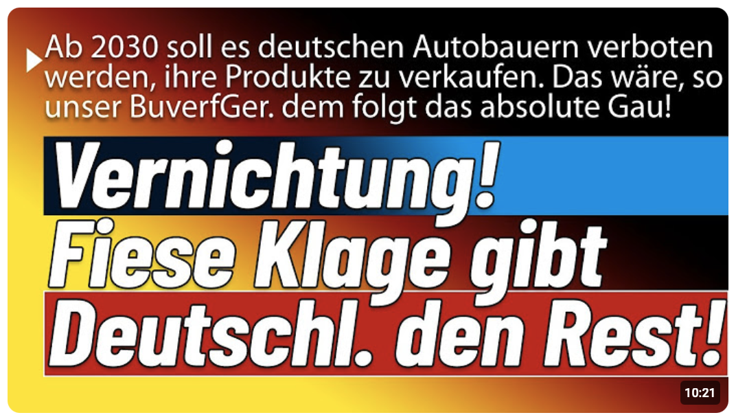 Game over! Energielieferungen eingestellt, Autobau verboten ab 2030. Industrie in DE am A****!