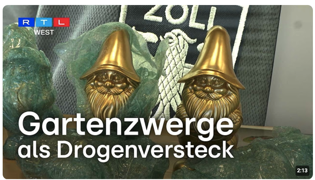 Drogenversteck in goldenen Gartenzwergen – Schmuggler werden immer kreativer | RTL WEST