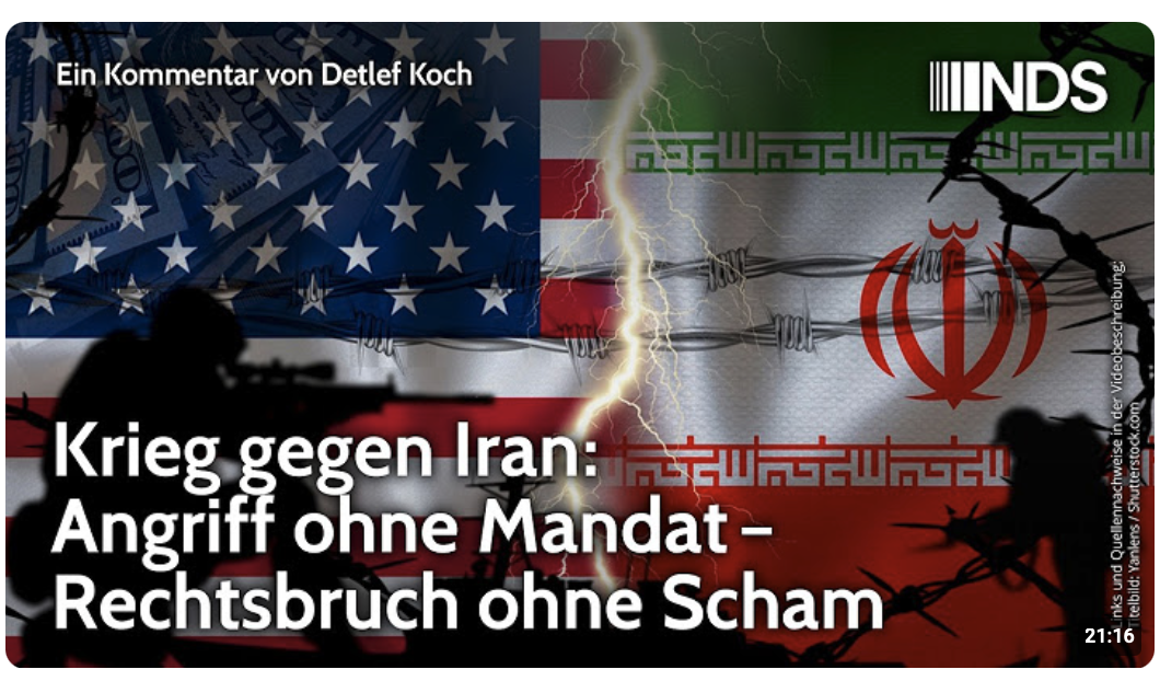 Krieg gegen Iran: Angriff ohne Mandat – Rechtsbruch ohne Scham | Detlef Koch | NDS-Podcast