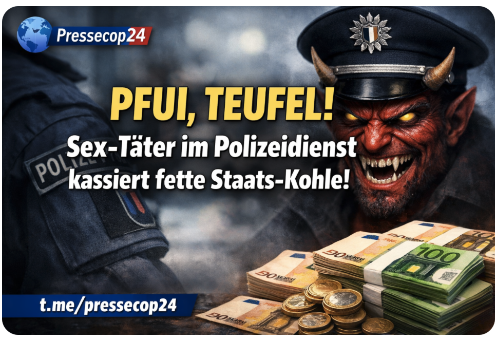 PFUI, TEUFEL! Sex-Täter im Polizeidienst kassiert fette Staats-Kohle!