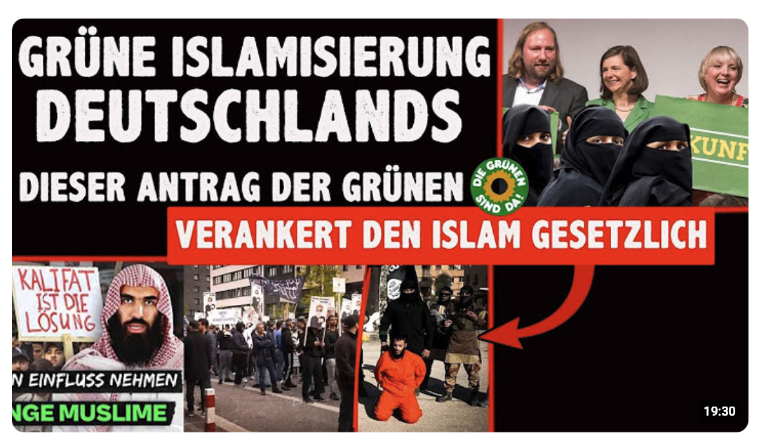 Grüne ISLAMISIEREN Deutschland obwohl Mehrheit den ISLAM ablehnt