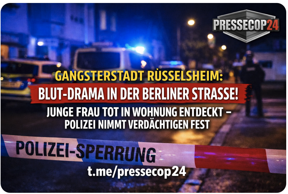 GANGSTERSTADT RÜSSELSHEIM: BLUT-DRAMA IN DER BERLINER STRASSE! JUNGE FRAU TOT IN WOHNUNG ENTDECKT – POLIZEI NIMMT VERDÄCHTIGEN FEST