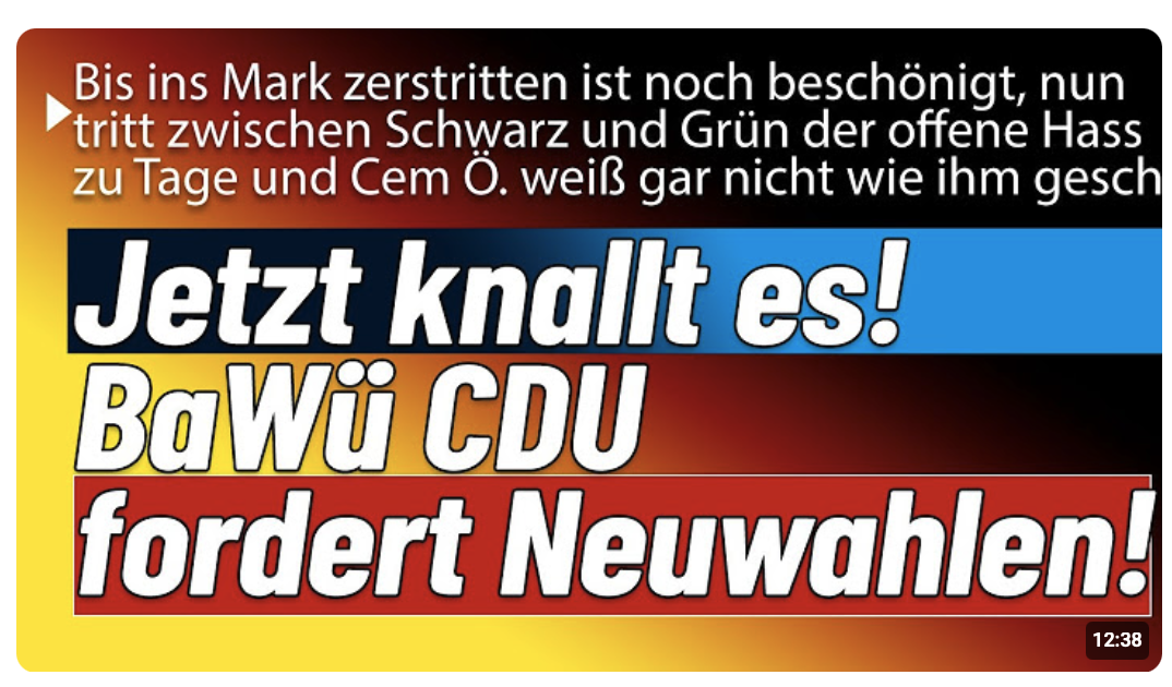 Megaknall! CDU geht Grün an die Gurgel! Von wegen schwarzgrün steht sicher!