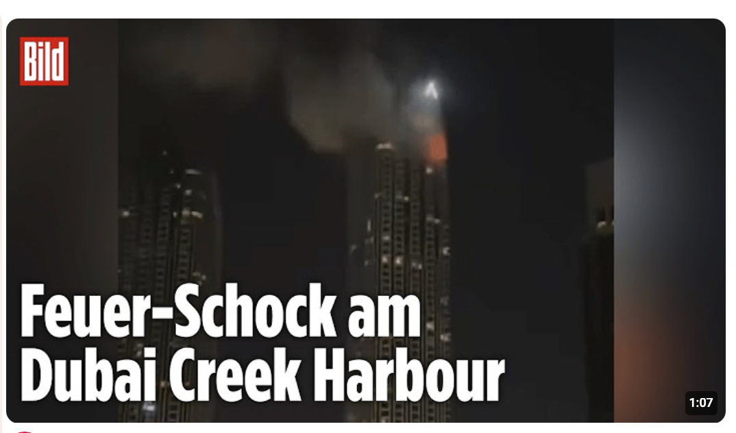 Drohne stürzt in Hochhaus: Feuer-Alarm in Dubai