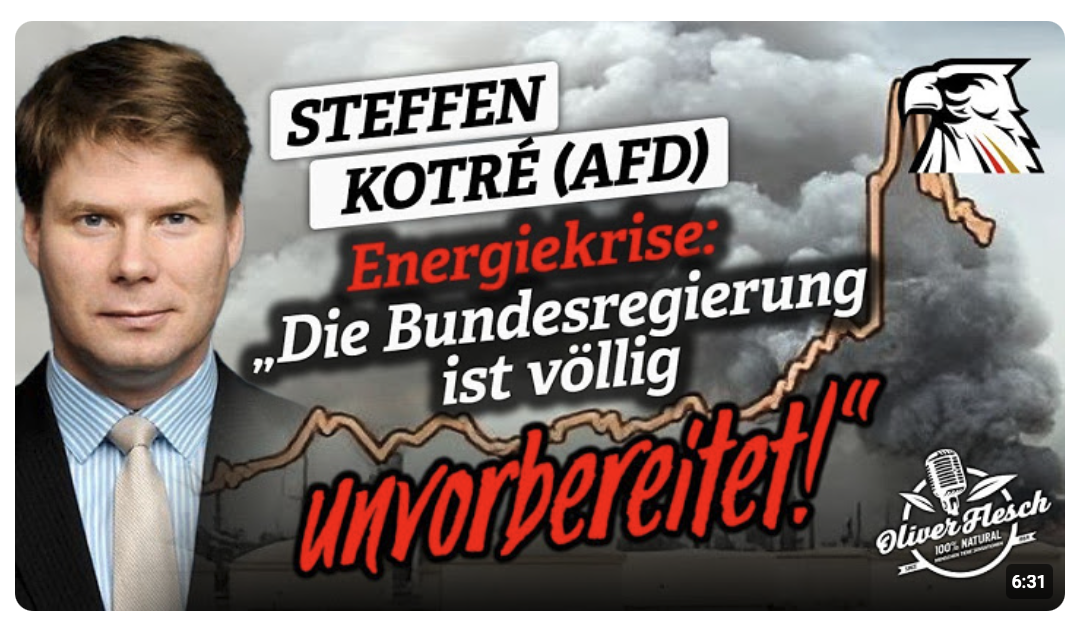Energiekrise: „Die Bundesregierung ist völlig unvorbereitet!“ – Steffen Kotré (AfD | MdB)