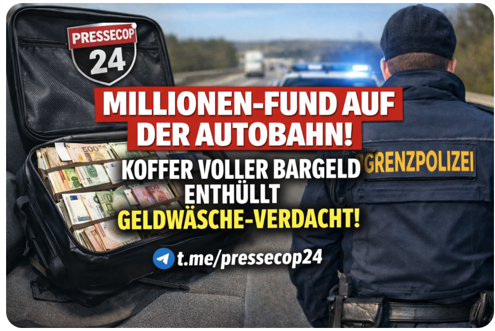 MILLIONEN-FUND AUF DER AUTOBAHN! GRENZPOLIZEI STOPPT AUTO – KOFFER VOLLER BARGELD SORGT FÜR GELDWÄSCHE-VERDACHT