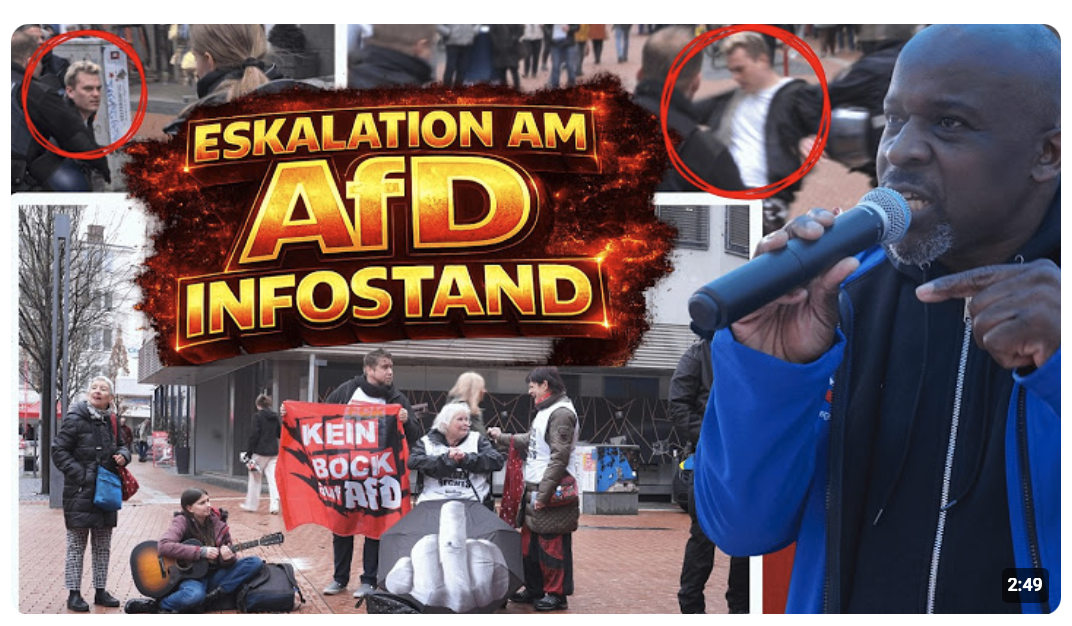 Unfassbare Szenen in Gießen AfD Infostand mit Serge Menga!