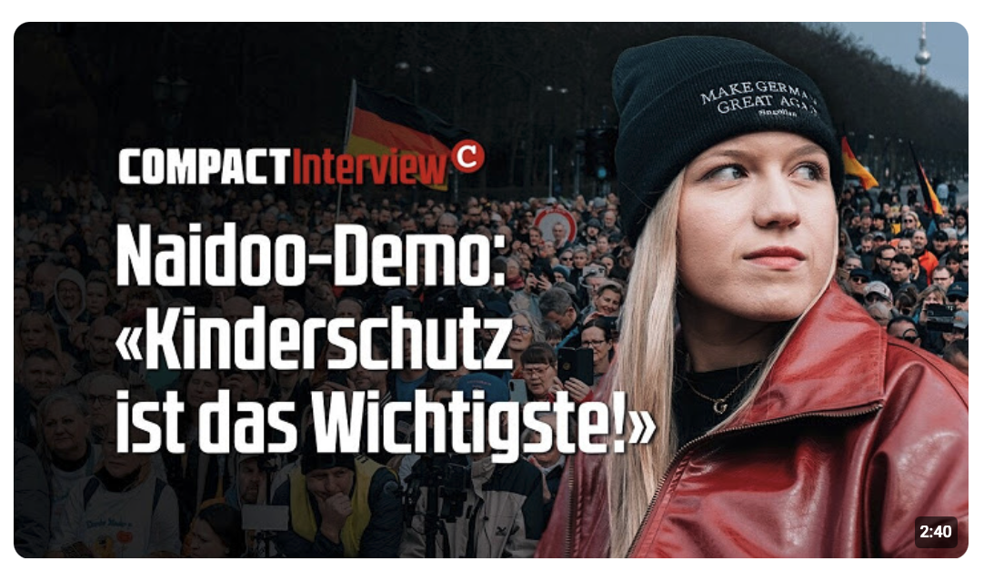 Eingollan auf Naidoo-Demo: «Kinderschutz ist das Wichtigste!»