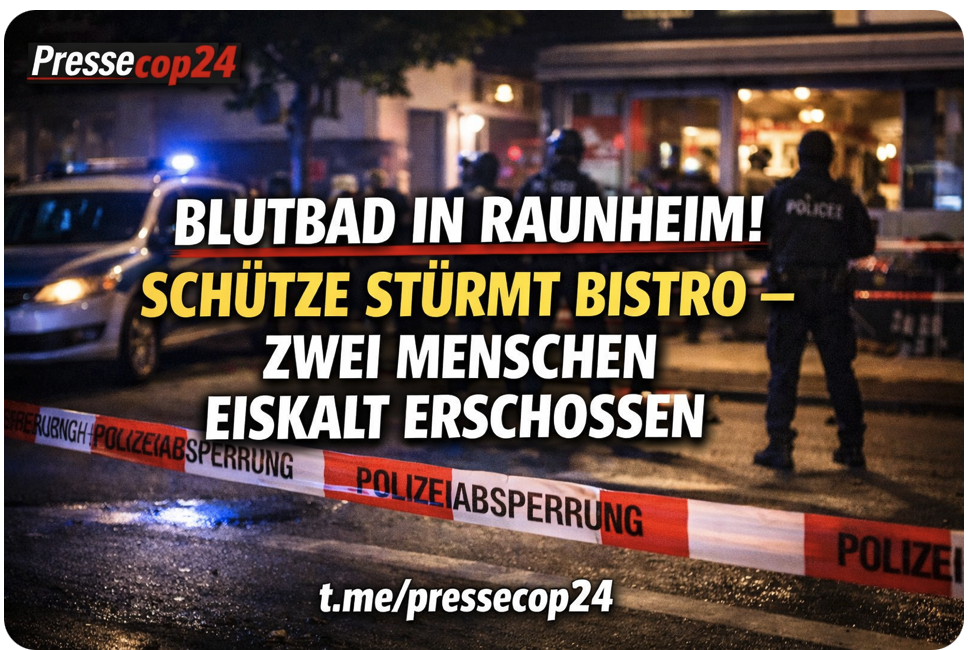 BLUTBAD IN RAUNHEIM! SCHÜTZE STÜRMT BISTRO – ZWEI MENSCHEN EISKALT ERSCHOSSEN