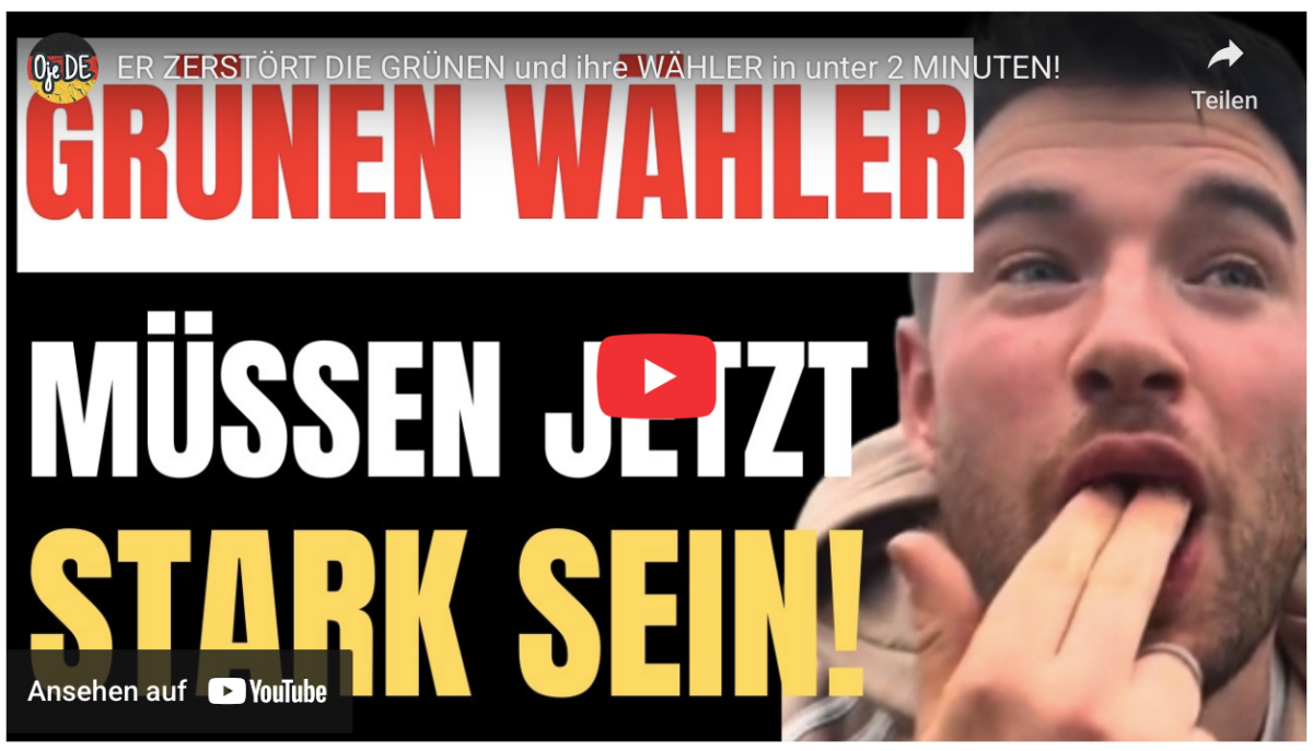 ER ZERSTÖRT DIE GRÜNEN und ihre WÄHLER in unter 2 MINUTEN!