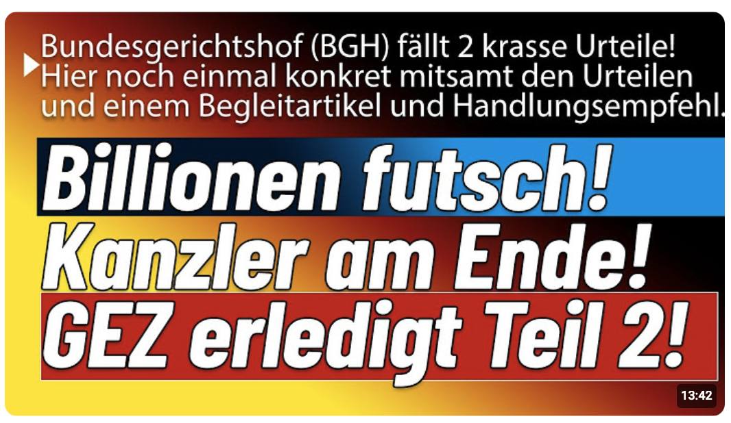 Hammer anti-GEZ Urteile & deren Folgen | Regierung hat Billionen verschleudert & Merz ist am Ende!