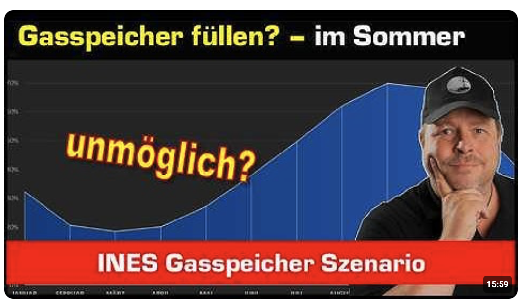 Bringen wir die Gasspeicher wieder voll? – Ines Gasspeicherszenarien