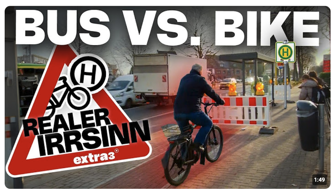 Realer Irrsinn: Bushaltestelle blockiert Radweg in Oberhausen | extra 3