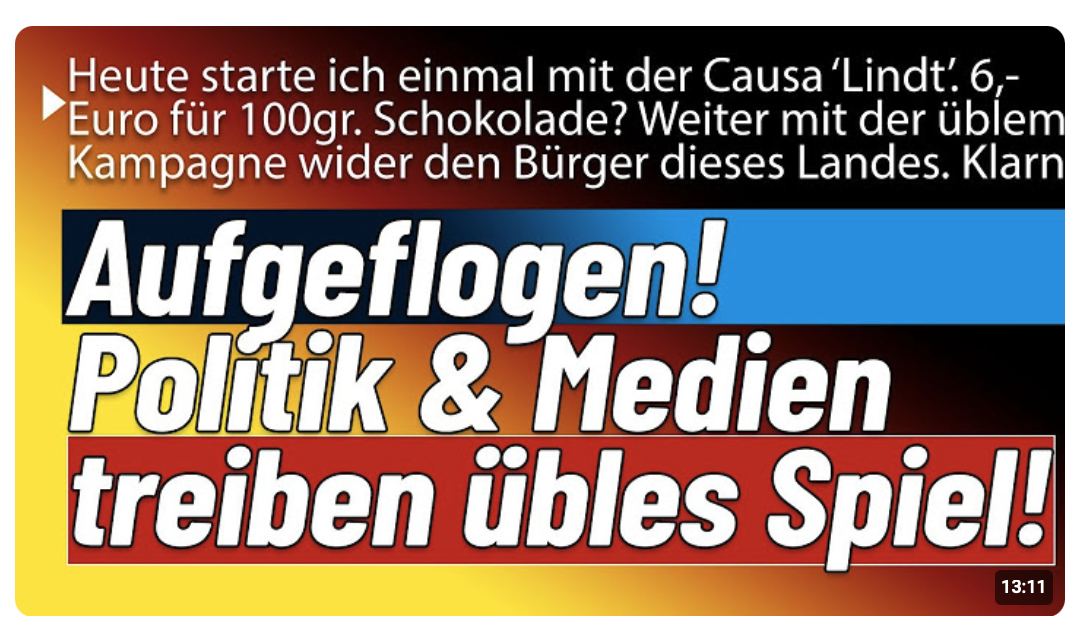 Wucher! ‚Lindt‘ erleidet Schiffbruch & Politik treibt Kampagne gegen die eigenen Bürger.